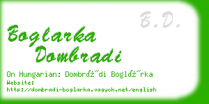 boglarka dombradi business card